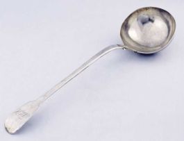 A Cape silver Fiddle pattern soup ladle, J H Vos, 19th century
