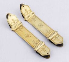 A pair of silver-gilt Bible clasps, Willem Godfried Lotter, 19th century