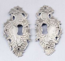 A pair of Cape silver escutcheon plates, J Bunning, 19th century