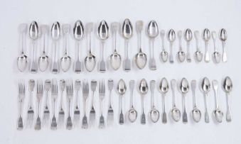 Twelve Cape silver Fiddle pattern table forks, Lawrence Holme Twentyman, 19th century