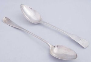 A Cape silver Fiddle pattern serving spoon, Willem Godfried Lotter, 19th century