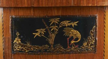 A Dutch satinwood, mahogany, tulipwood and fruitwood marquetry centre table, 19th century