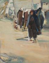 Sidney Goldblatt; A Street Scene with Figures
