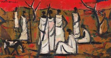 Maurice van Essche; Congolese Figures with a Goat