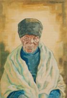 George Milwa Mnyaluza Pemba; An Old Lady Wrapped in a Blanket
