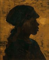 Pieter Wenning; A Head of an African Woman with a Head Scarf