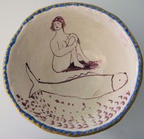 Hylton Nel; A Seated Nude Woman and a Fish
