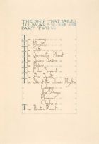William Timlin; The Ship That Sailed to Mars: nine original calligraphic text leaves with decorations
