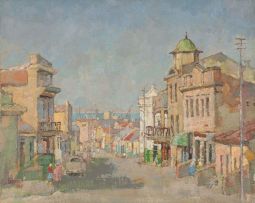 Gregoire Boonzaier; A Street with Green Tower