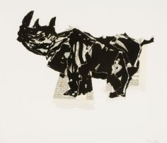 William Kentridge; Rhino (Head Up)