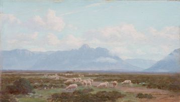 Jan Ernst Abraham Volschenk; Sheep on the Veld