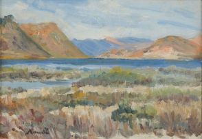 Hugo Naudé; An Extensive Landscape with a Lake
