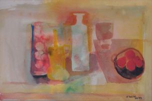 Cecil Skotnes; A Still Life with Fruit and Vessels