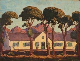 Jacob Hendrik Pierneef; Soutpansberg (recto); A Farmhouse with Trees (verso)