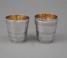 A Cape silver double beaker, Daniel Beets, circa 1812