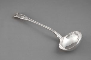 A Cape silver Kings pattern soup ladle, Lawrence Holme Twentyman, early 19th century