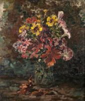 Otto Klar; Still Life of Flowers