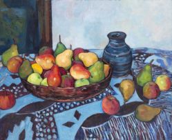 François Krige; Still Life with Apples and Pears