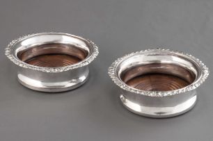 A pair of George III Sheffield plate coasters, Matthew Boulton, late 18th/early 19th century