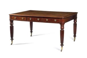 A Regency mahogany library writing table