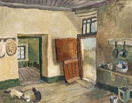 Gregoire Boonzaier; Cottage Interior, Kanettefontein, Wellington
