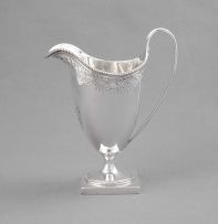 A George III silver helmet-shaped milk jug, Henry Chawner, London, 1789
