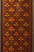 A French ormolu-mounted mahogany and parquetry Vernis Martin cabinet-on-stand, Sormani & Son, Paris, late 19th century