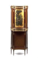 A French ormolu-mounted mahogany and parquetry Vernis Martin cabinet-on-stand, Sormani & Son, Paris, late 19th century