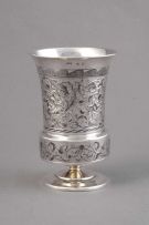 A Russian silver and niello cup, Moscow, maker’s mark AK, 1859.