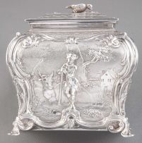 A set of three Geroge III silver tea caddies, Edward Aldridge, London, 1764