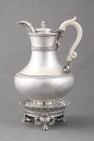 A George III silver coffee jug and lampstand, Phillip Rundell, London, 1819