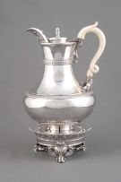 A George III silver coffee jug and lampstand, Phillip Rundell, London, 1819