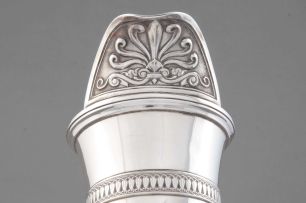 A George III silver coffee jug and lampstand, Phillip Rundell, London, 1819