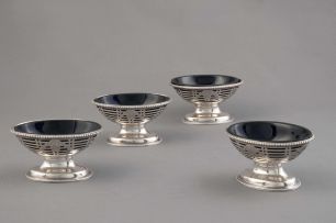 A set of four silver salts, maker's mark indistinct, London, 1779