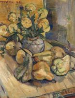 Irma Stern; Still Life with Marigolds and Pears