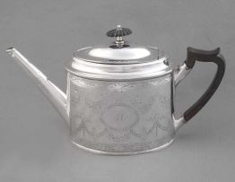 A George III silver teapot, Peter and Ann Bateman, London, 1791