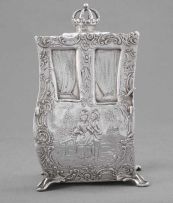 A French silver tea caddy, with import marks for London, Dimier Brothers 1895