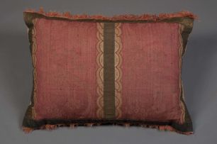 A group of three Damask cushions