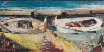 Sidney Goldblatt; Boats on a River