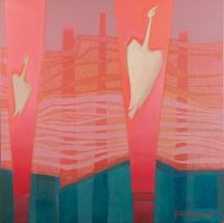 Bettie Cilliers-Barnard; Egrets in a Landscape