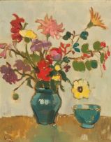 Gregoire Boonzaier; A Still Life of Spring Flowers