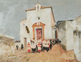 Terence McCaw; A Procession in a Spanish Village