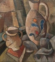 Gregoire Boonzaier; A Still Life with Jug, Bowl and Book