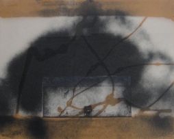 Antoni Tapies; Abstract Mustard on Black