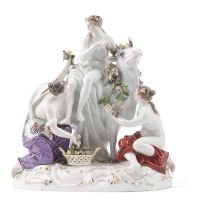 A Meissen figure group of Europa and The Bull, after the model by JJ Kändler, late 19th/early 20th century