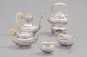 An Edwardian five-piece silver tea service, George Howson, Sheffield, 1904
