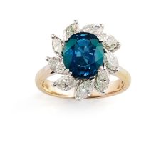Sapphire and diamond dress ring