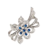 Sapphire and diamond brooch, 1960s