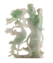 A Chinese jadeite carving of a maiden