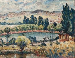 Reginald Turvey; Landscape with a Dam